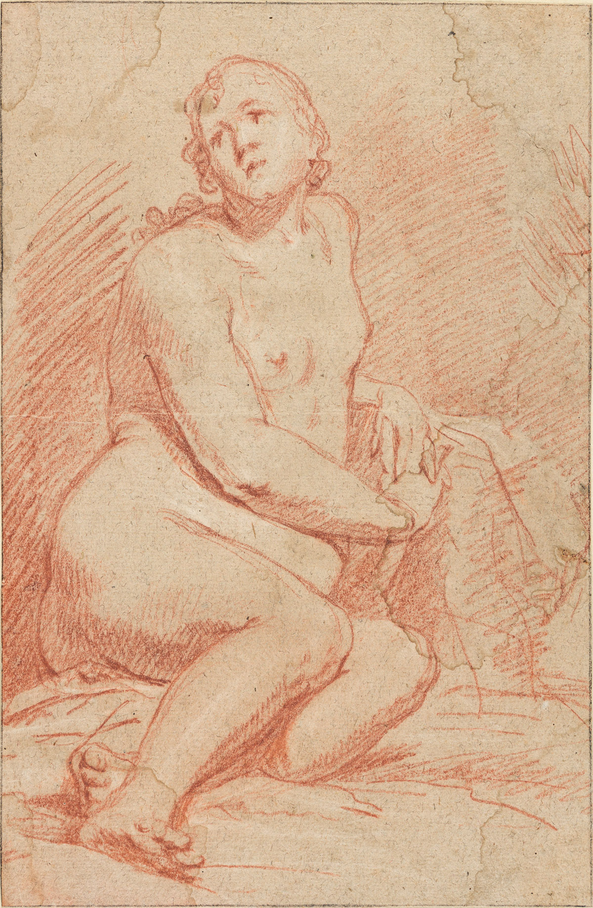 GUIDO CAGNACCI (ATTRIBUTED TO) (Santarcangelo di Romagna 1601-1663 Vienna) Seated Female Nude (Calypso).